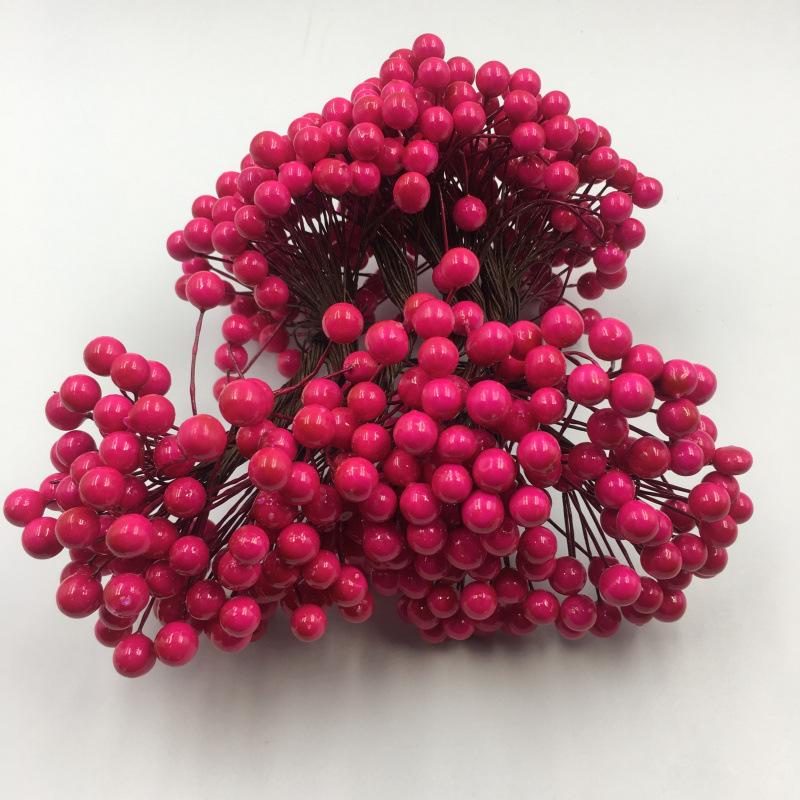 8mm Double-Headed Berry Branches for Christmas Wreaths & Wedding Candy Box Decor
