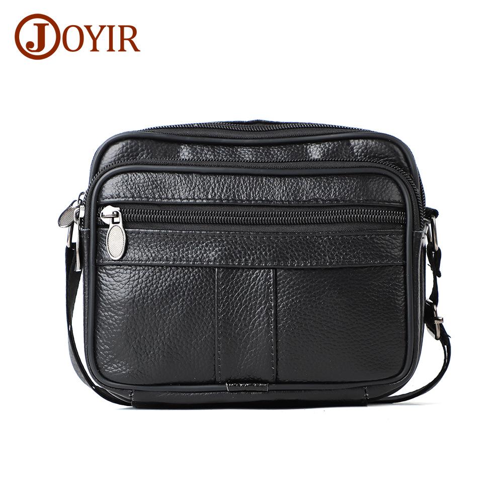 Men's Genuine Leather Crossbody Bag - Lychee Grain Cowhide, Casual and Stylish Single Shoulder Bag