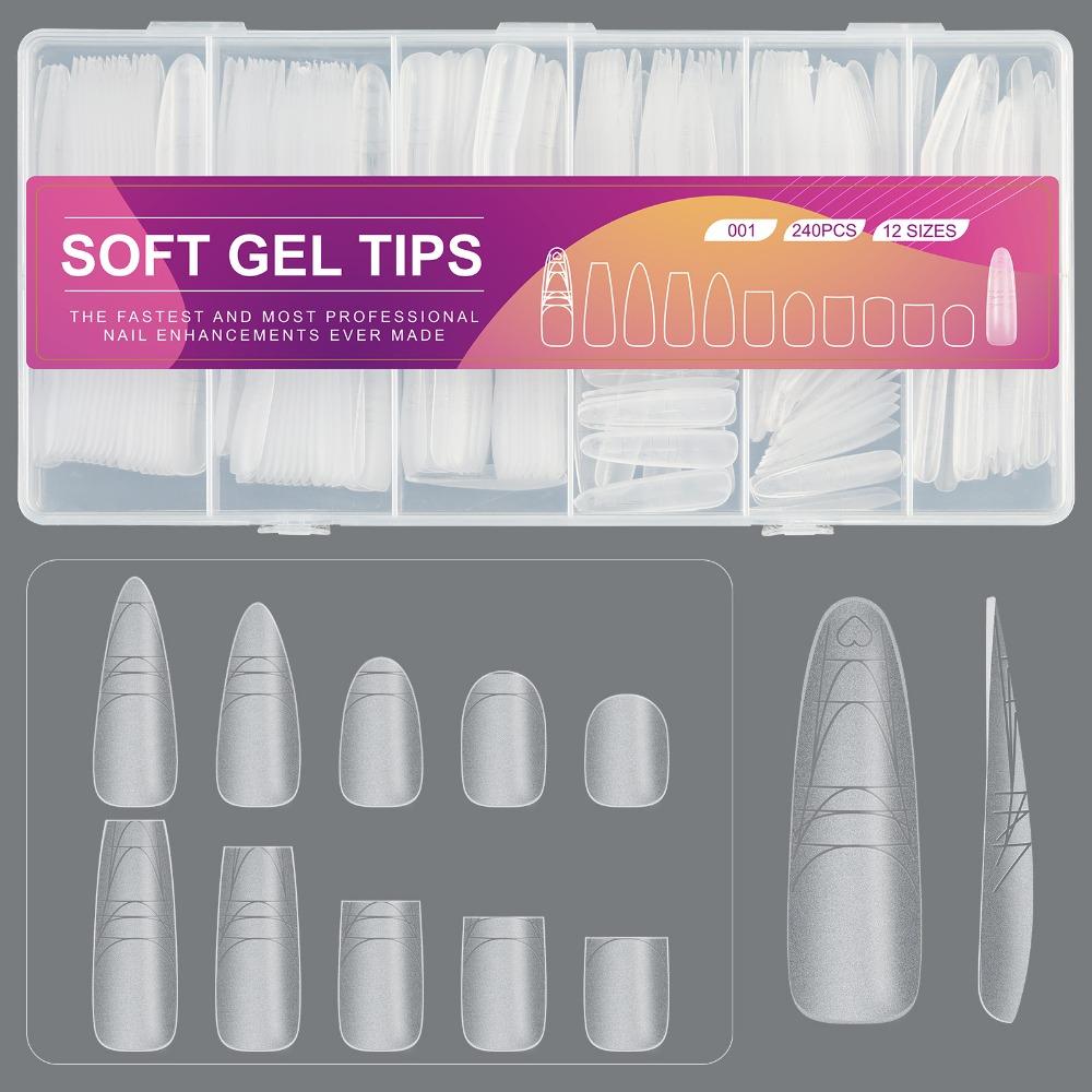 

No-Trace Nail Tips with Auxiliary Line False Nails for Profional Use in Nail Salons Style 01