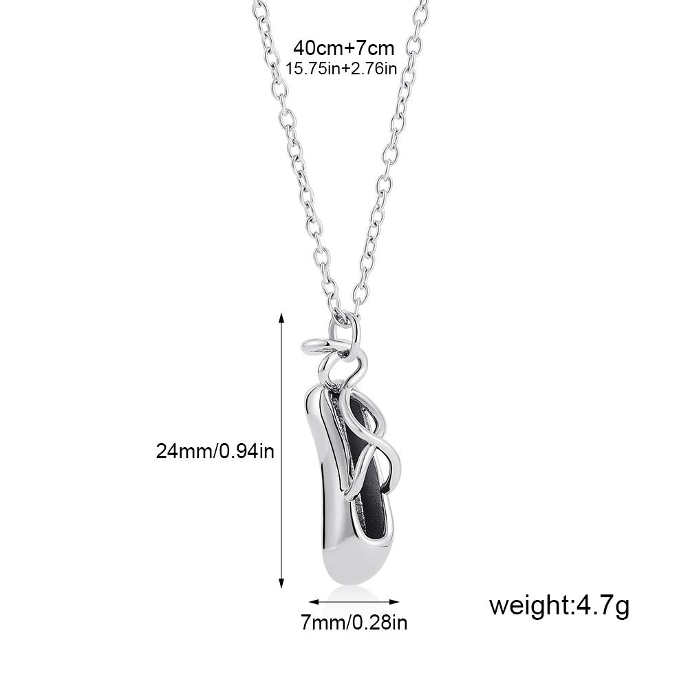 Ballet Shoe Pendant Necklace for Women Personality Copper Dance Clavicle Chain High-end Dainty Elegant Jewelry Gift Accessories