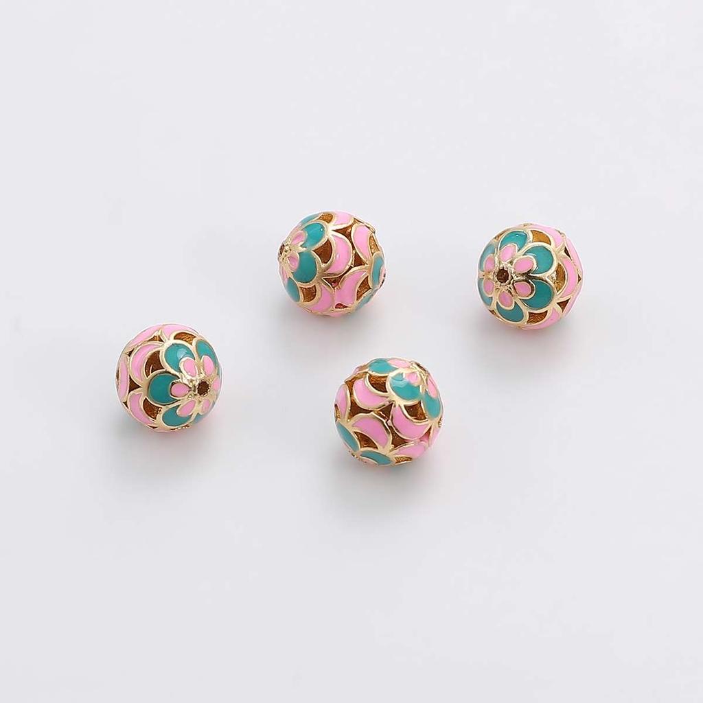 Perline Dorate Sabbiate in Ottone Diamante Intagliato Distanziatore Perline Sfuse Per Collana Braccialetto Fai da Te Gioielli Artigianato Accessori