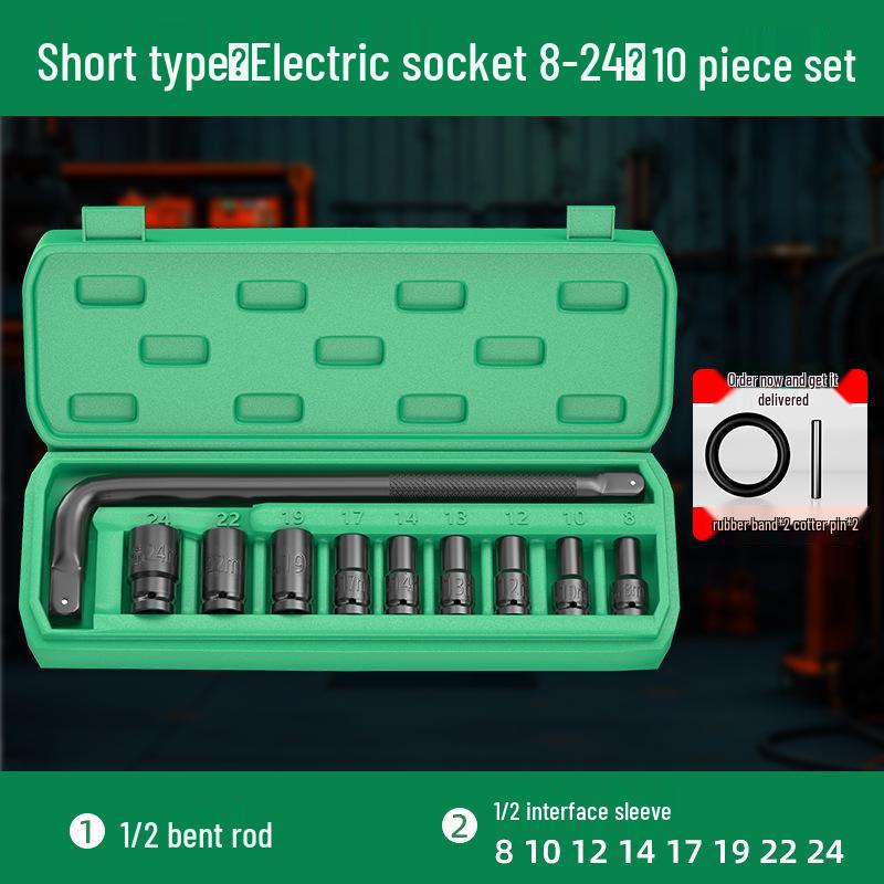 Umfassendes Elektroschrauber-Set mit verlängerten Sechskantstecknüssen – Groß, Mittel, Klein