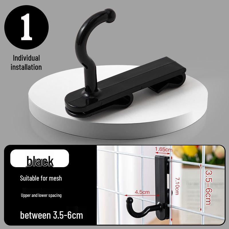 Nail-Free Grid Panel Hook for Wire Mesh Shelves - No-Drill Wall Storage Hooks for Kindergarten Display