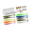 45pcs Fishing Hooks Tackle Kit Fishing Accessories Set with Tackle Box Bait Hook Fishing Swivel for Saltwater