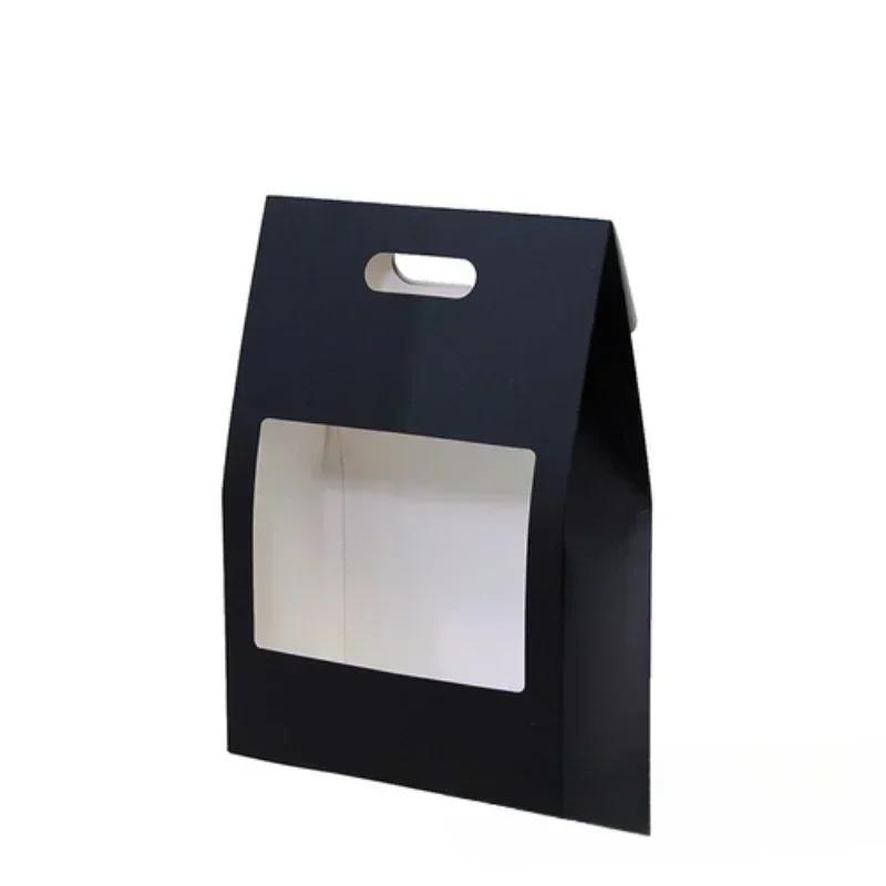 Handheld Bag with Window Opening Flower Box Kraft Paper Multicolor Flower Box Teaching Materials for Floral Packaging  Gift Boxs