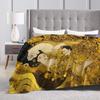 Timeless Maternal Bond-Inspired by Gustav Klimt Mother And Child Blanket Winter Decorative Living Room Novelty Bedspread