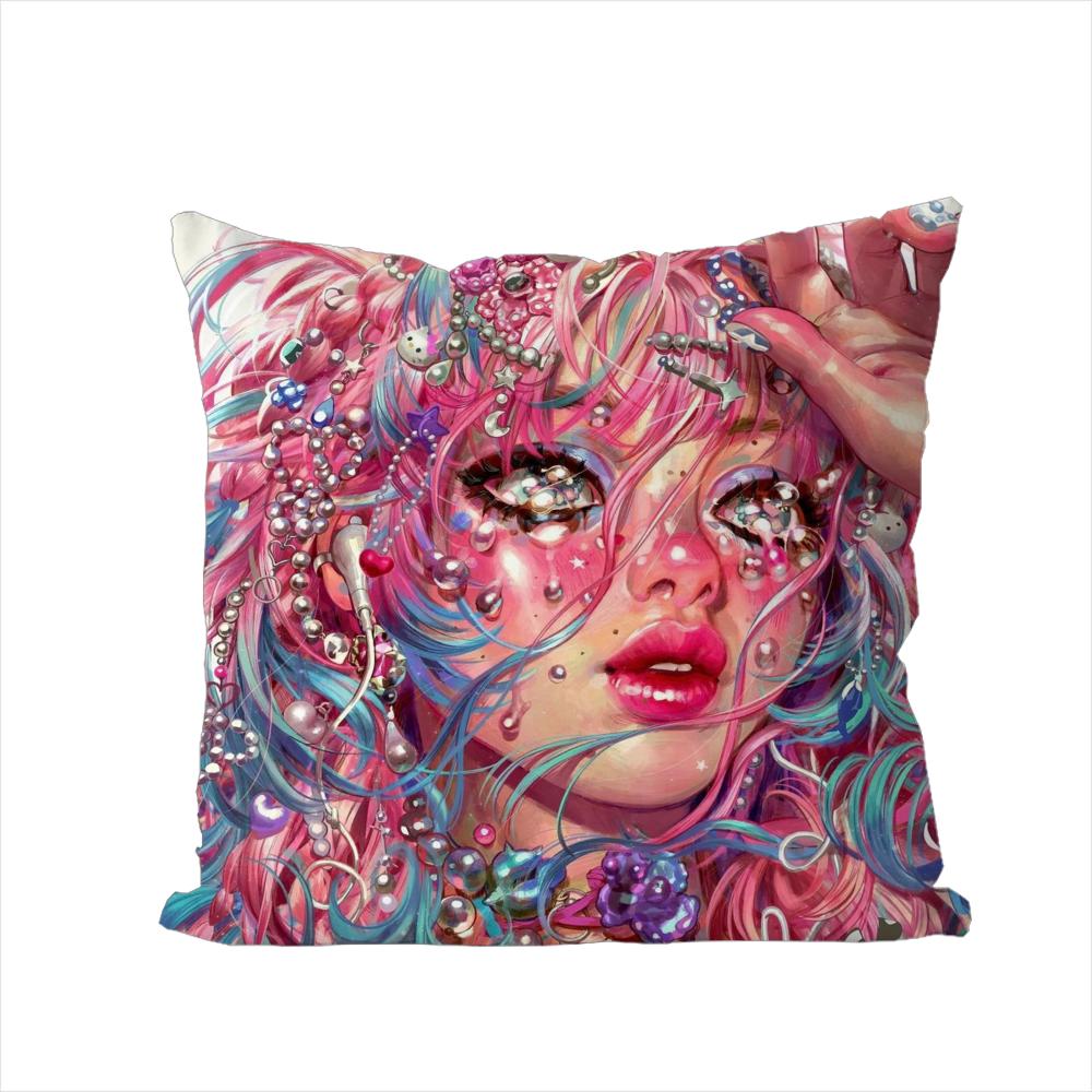 Eunpyon Art Pillow Case For Car Sofa Decorative Home Doublesided Print Plush Square Throw Pillow Cushion Cover