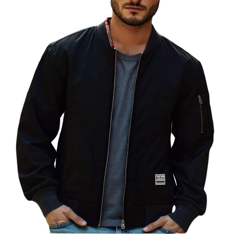 

Casual Solid Color Minimalist Jacket for Commuting, Loose and Versatile, Comfortable Jacket for Men S чорний