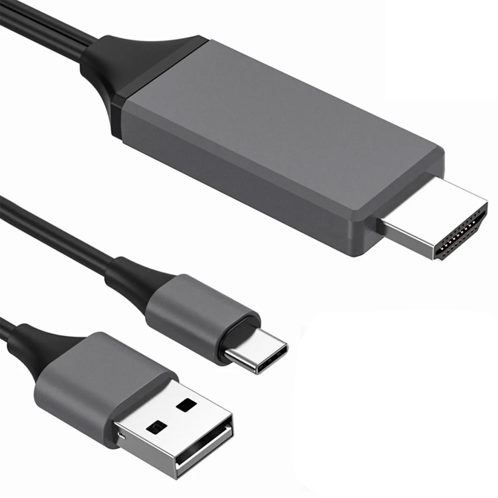 

Кабель-адаптер мультимедийного интерфейса Type C - HD, кабель USB для зарядки, аудио-видео, 2 метра