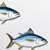 3 Pezzi Pesce Tonno in Legno Arte da Parete Pesce Oceanico Appeso a Parete Decorazione Tema Nautico Costiero Scultura da Parete per Casa Casa sul Lago Stanza Decorazione
