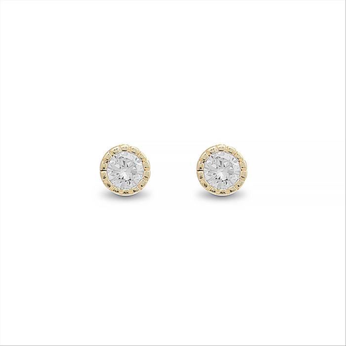 Boucles d'oreilles Luxenter Naadim en argent 925 et zircons plaqués or 18 carats brillant