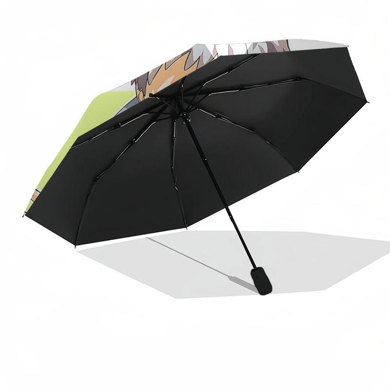 1pc Outdoor Umbrella with Jujutsu Kaisen Design - Automatic Opening/Closing Umbrella with Portable Tri-Fold Design, 8-Rib Iron Frame, Perfect Gif