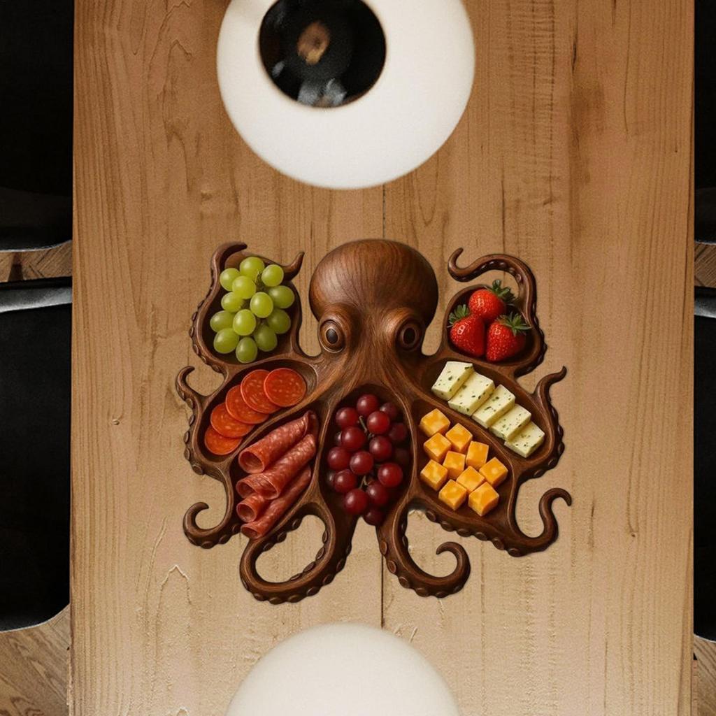 Octopus Shaped Food Serving Tray Plastic Food Tray Charcuterie Board Dinnerware Kitchen Seafood Tray Home Party Supplies