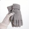 Korean Style Women's Fleece-Lined Touchscreen Pineapple Knit Gloves