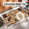 Decorative Artwork Theme Crystal Velvet Rug Personalized Custom Name Text Soft Floor Mat Home Decor