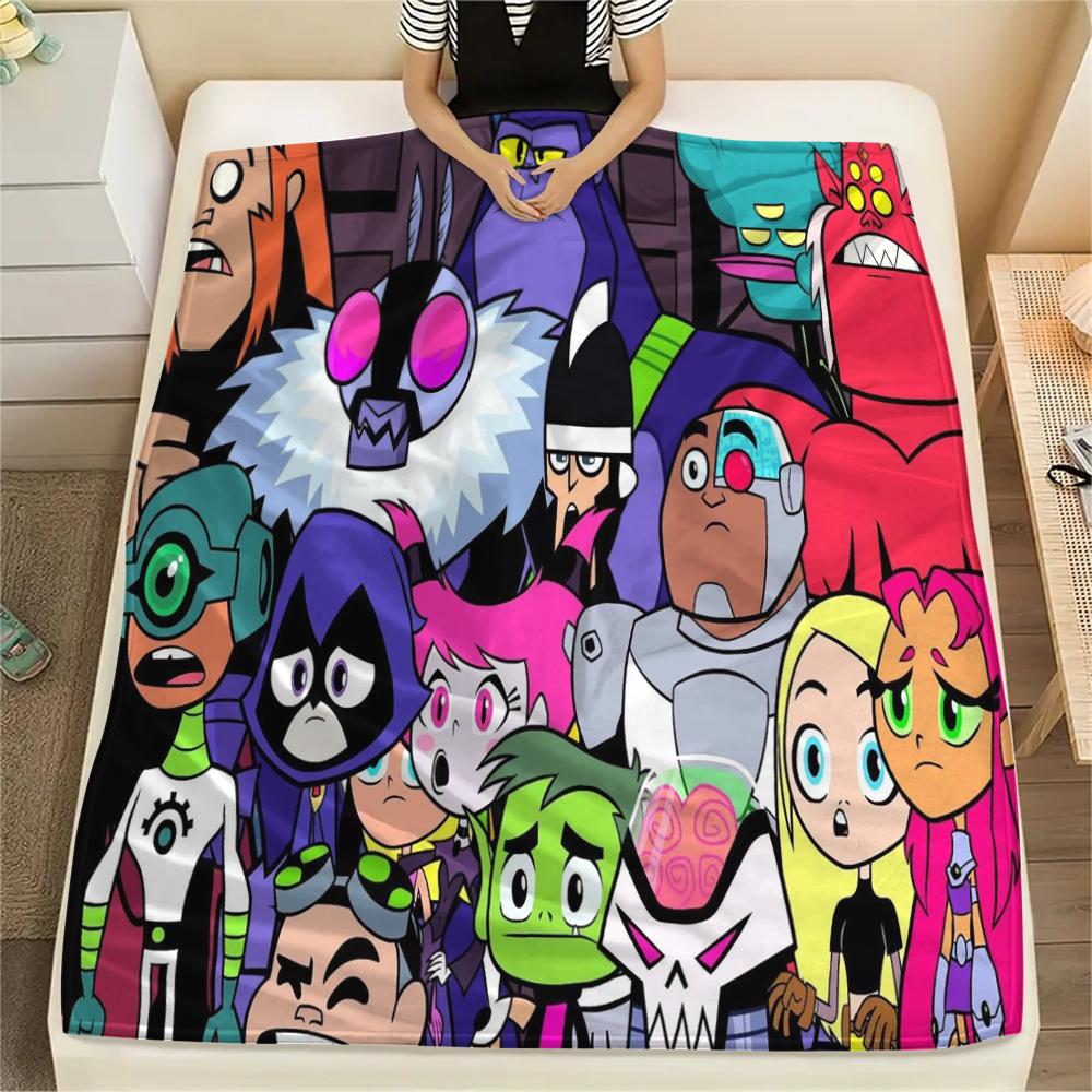

Teen Titans Go Character Blanket, Youth Throw for Home Decoration, Exclusive Gift for Modern Cartoon Fans.chl 75x90cm