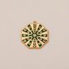 Simple Eight-Pointed Star Tarot Pendant with Moon, Sun, Star, Devil's Eye Design, Drip Oil, and Rhinestone Inlays In Copper.