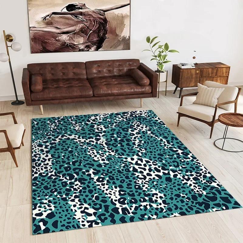 

Nordic Luxury Living Room Carpets Леопардовый принт Ковры для спальни Диван Столик Рядом Большой Ковер Нескользящий Моющийся Коврик для Журнального Стола 40x60cm