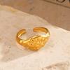 Simplicity Stainless Steel Hammer Texture Rings For Women Men Fashion Casual Sport Waterproof Opening Rings Jewelry Accessories