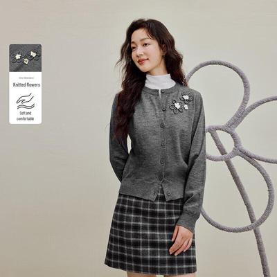 INMAN French Style Flower Knit Cardigan