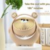 Cartoon Bear Small Fan USB Charging Strong Wind Handheld Mini Portable Convenient Student Desk Children's Strong Wind