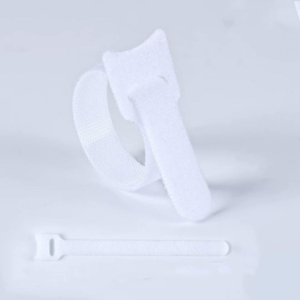 

50Pcs Nylon Loop Wrap T Buckle Strap T-shaped Data Cable Tie Portable Cable Organizer Home білий