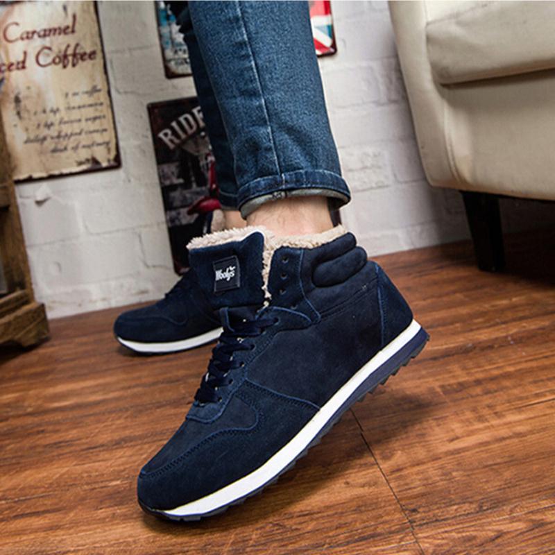 Модные мужские ботинки зимняя обувь мужская обувь теплые меховые зимние ботинки ботильоны — фото 5