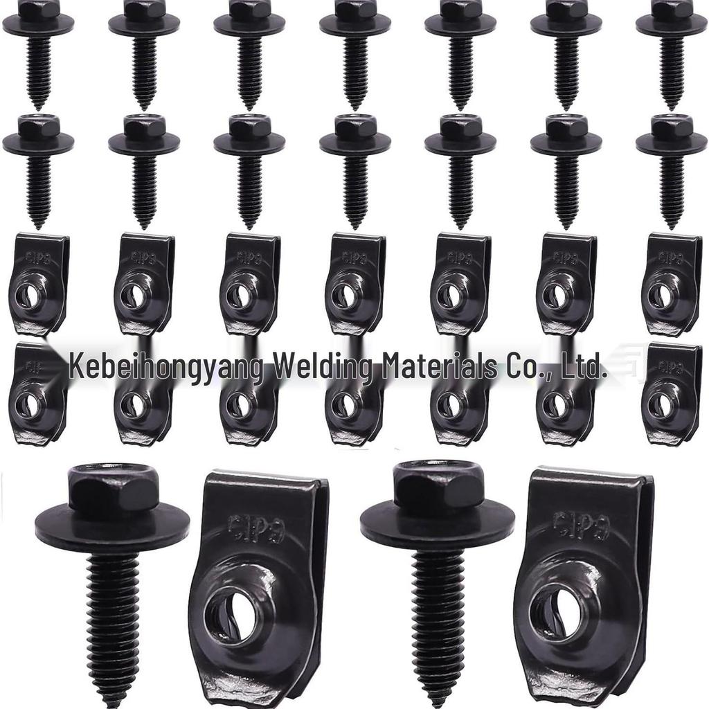 Universal M6 Self-Tapping Screw U-Bolt Engine Hood Fastener and Metal Nut Clip
