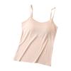 Women's  Tank Top With Integrated Bra Undershirt Adjustable Without Underwire Wide Straps Camisole Basic Cami Tanks Tops For Women
