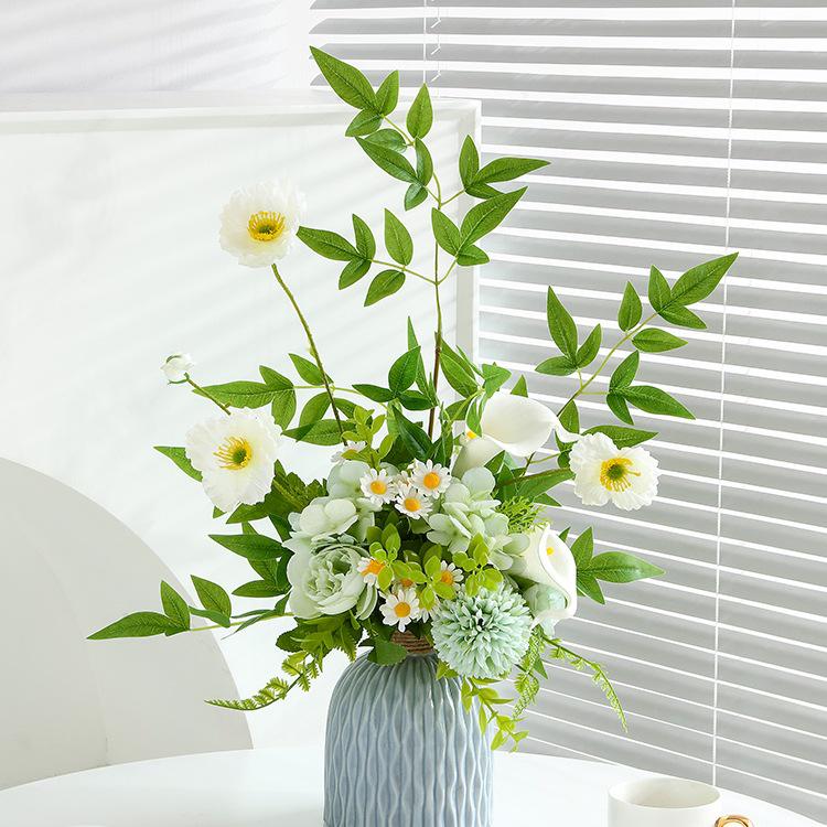 Yapay Çiçek Aranjmanları İçin Zarif Seramik Vazo - Oturma Odası veya Yemek Masası Dekorasyonu İçin Mükemmel