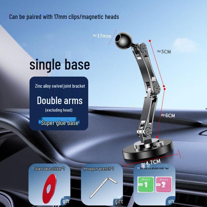 Foldable 360° Car Phone Holder with MagSafe Magnetic 15W Wireless Charger & Metal Navigation Mount