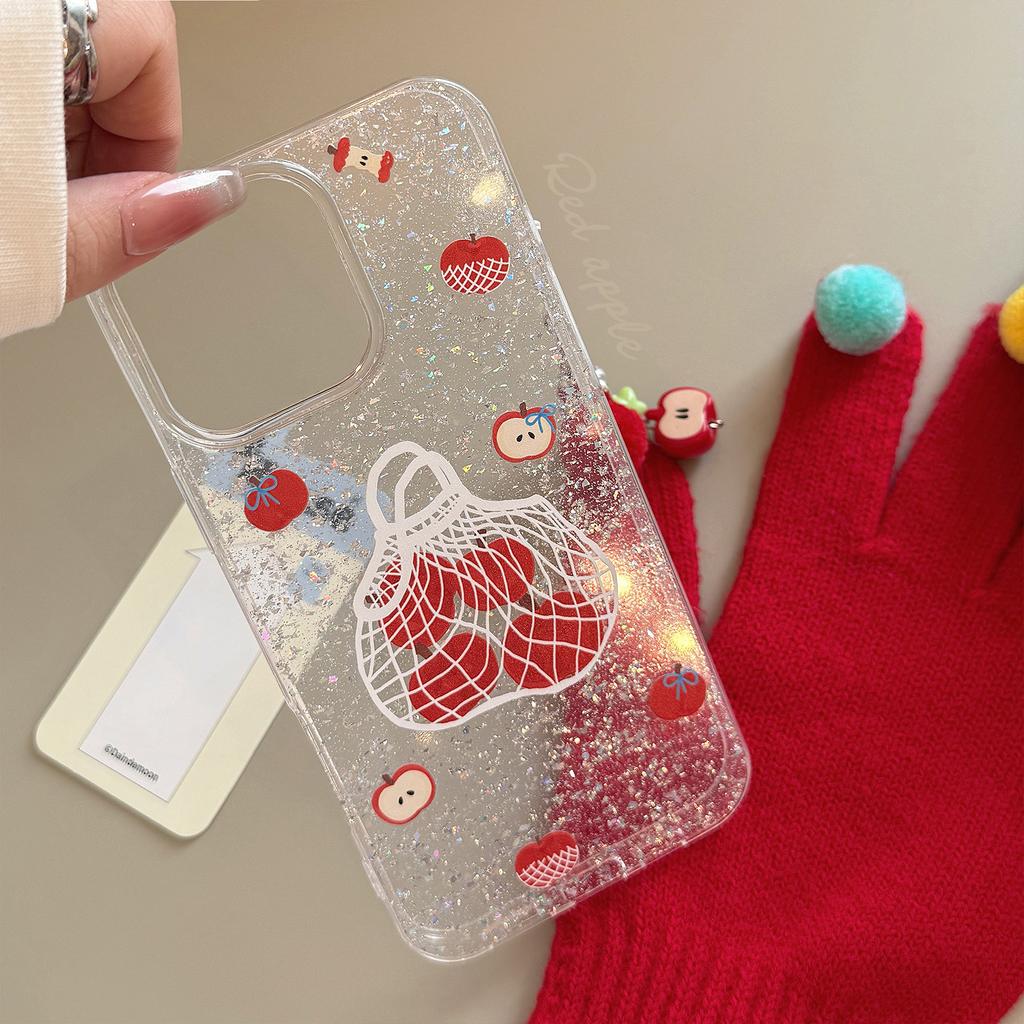 Niche Ins for Apple Shopping Bag for 16Pro Max Phone Case 17 Flash Fans for IPhone14 Transparent 11 Pendant