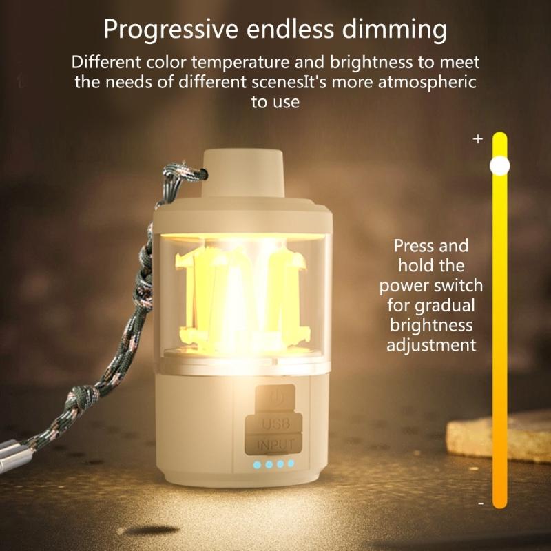 Desktop Camping Tent Lights Waterproof Hanging Camping Lanterns Flashlight Atmospheres Light Rechargeable For Outdoor