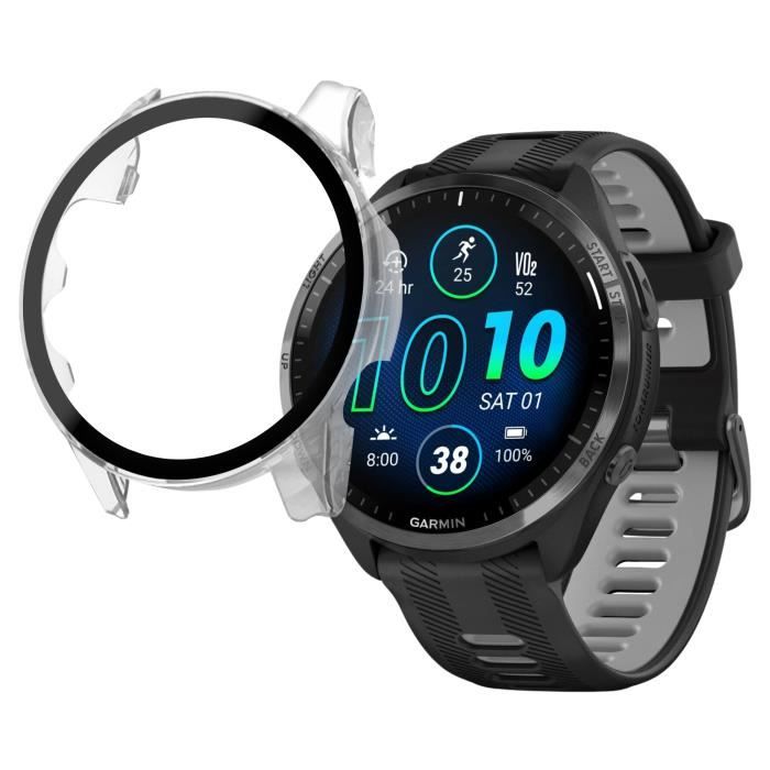 Cover compatibile Garmin Forerunner 965 - Protezione rigida custodia trasparente schermo vetro temperato Phonillico® trasparente