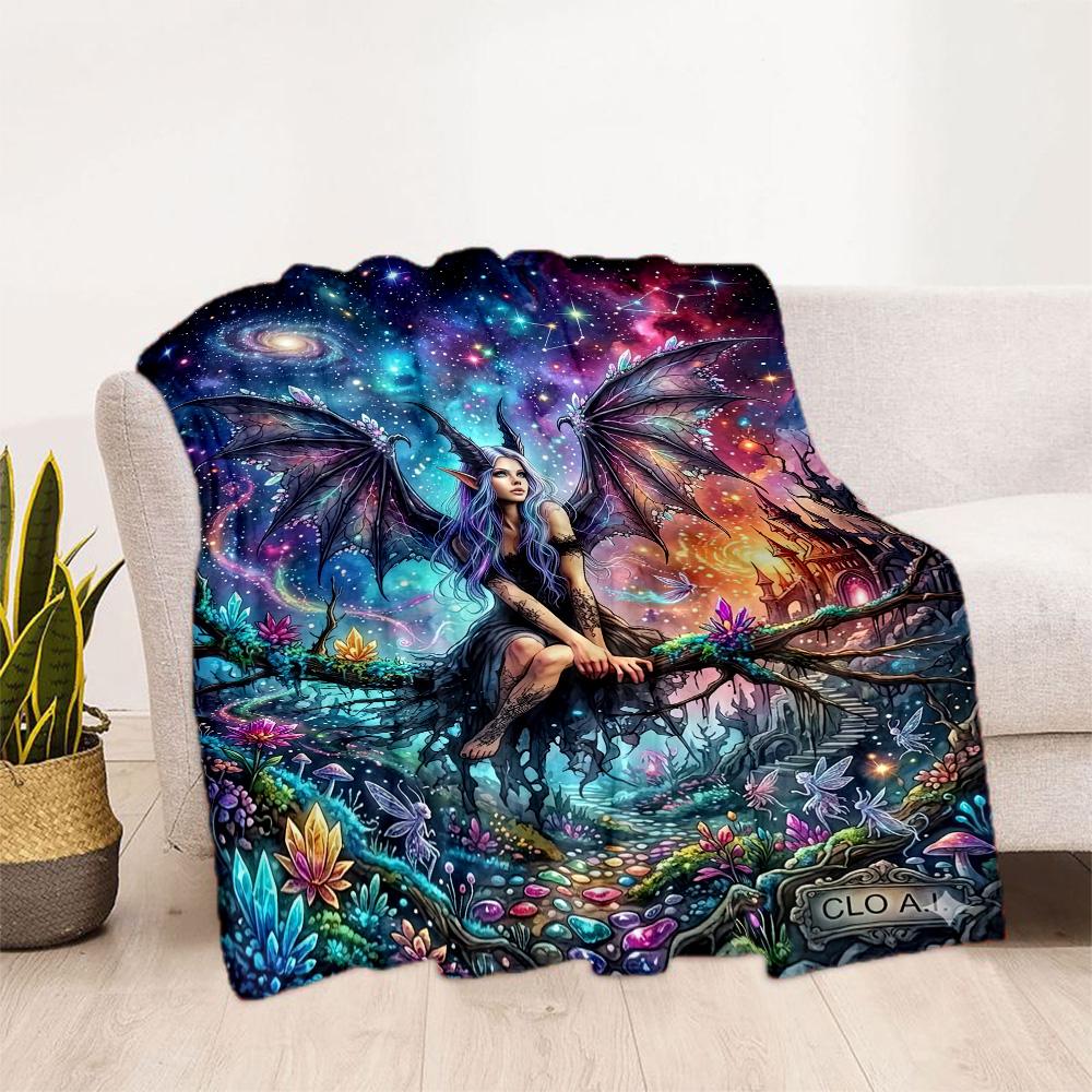 Gothic Style Blanket Soft Warm Cozy Suitable for Seaside Chair Office Four Seasons Universal Stylish Decor Suitable for Gifting Relatives and Friends