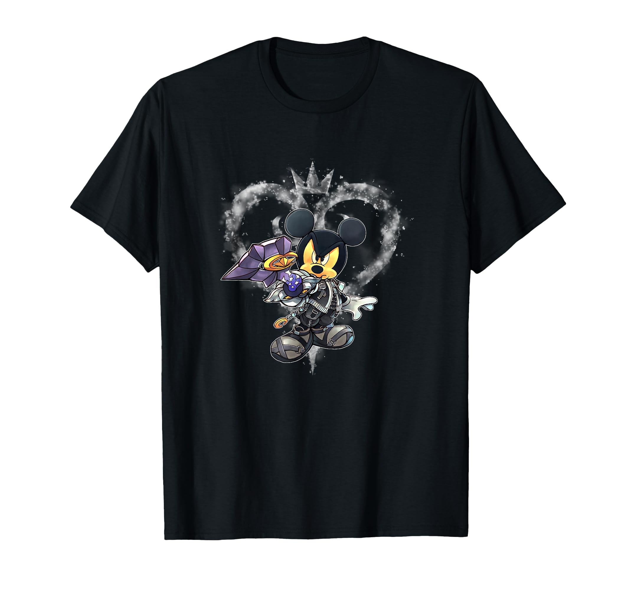 Disney Kingdom Hearts Hero Mickey Fade Smoky Heart Logo T-Shirt