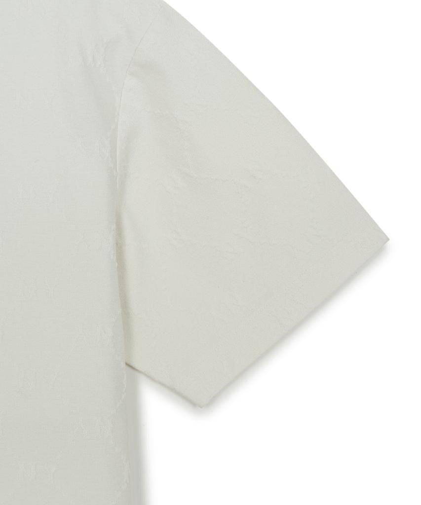 Emelbi Diamond Monogram Tone-Tone Jacquard Oversized Short Sleeve T-Shirt Ny (Ivory)