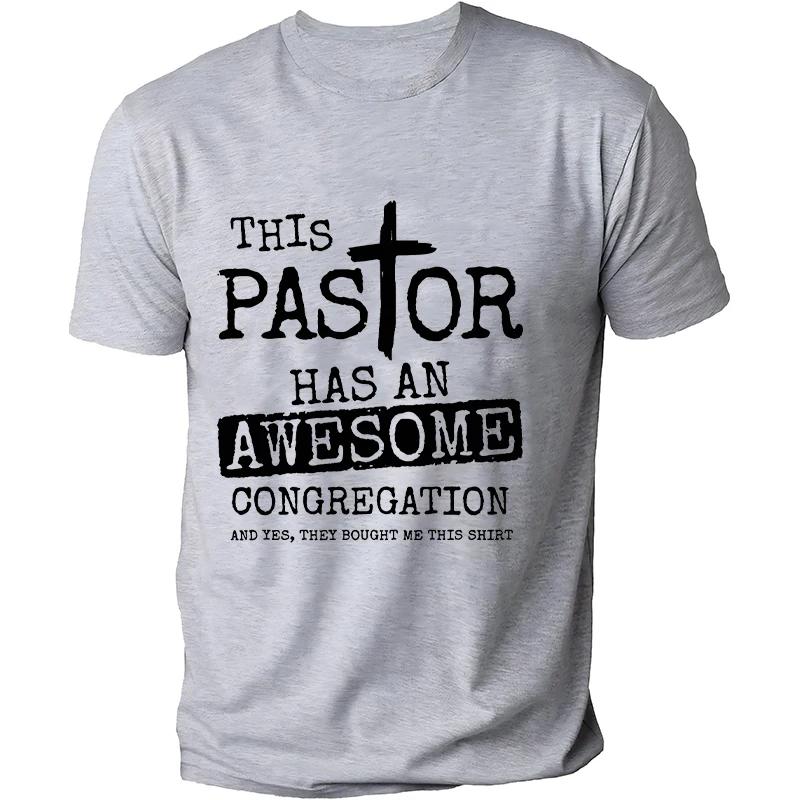 Pastor Cool Křesťanská trička pro muže Letní streetové oblečení Krátký rukáv Manžel Přítel Narozeninové dárky Tričko Pánské oblečení