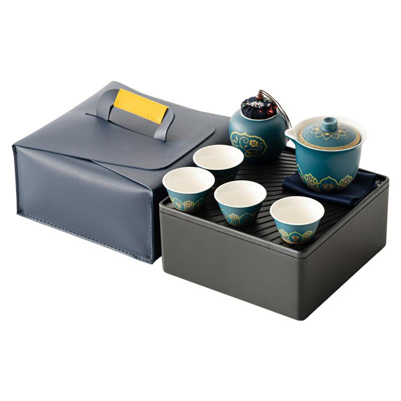 Travel tea set Outdoor simple portable teapot Household Kung Fu tea set Kuaike cup business gift
