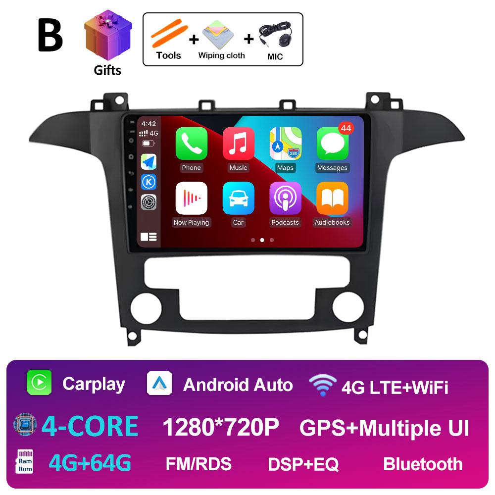 Cooling fan Android 14 Car Audio For Ford S Max S-MAX 2007 2008 2009 2010 2011 2012 2013 2014 2015 Video Player Bluetooth WIFI