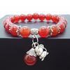 Red Agate Crystal Beaded Bracelet for Women - Handcrafted Couple Jewelry