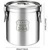 6/12/21/33L Stainless Steel Storage Container with Seal Lid Kitchen Canister with Handles Oil Sugar Milk Storage Bucket for Home Kitchen Bar Restauran