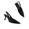 French Patent Leather Baotou Sandals Women's 2025 Summer New Versatile Stiletto Pointed One-word Buckle with Temperament High Heels