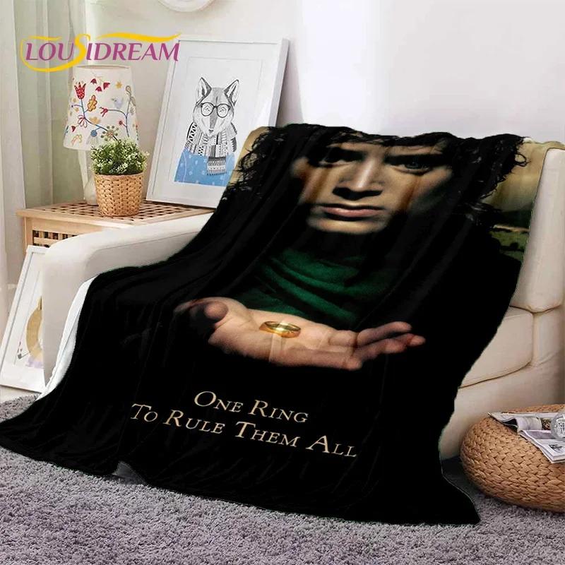 Lord of the Rings Hobbit Movie Soft Flannel Throw Blanket for Bedroom Sofa Picnic Outdoor Leisure Nap Gift