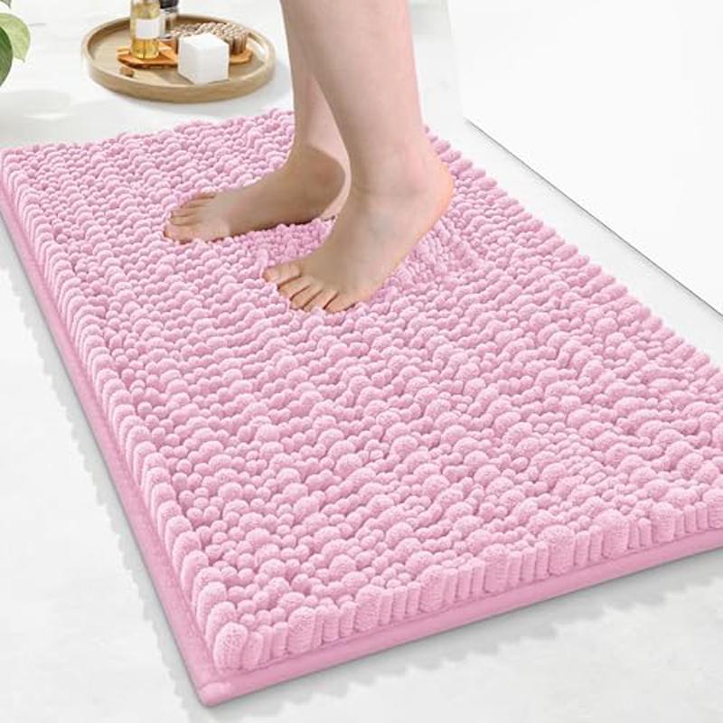 Tappetino da Bagno in Ciniglia Olanly Extra Morbido Shaggy Tappetino da Bagno Antiscivolo Tappeto da Pavimento per Bagno Assorbente Acqua Peluche Microfibra Tappeti Doccia