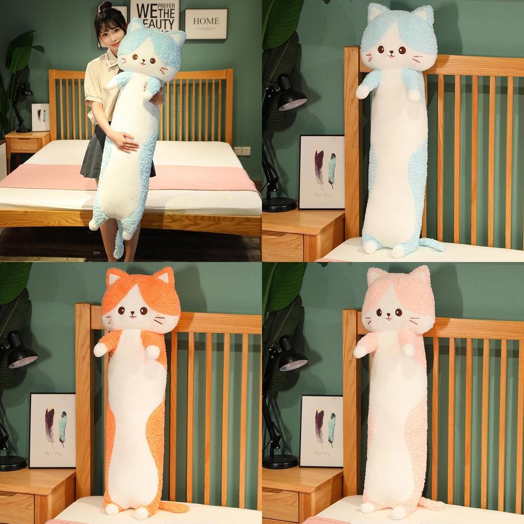 Long Happy Cat Plush Toy Cartoon Animal Stuffed Doll Room Decoration Gift Kids