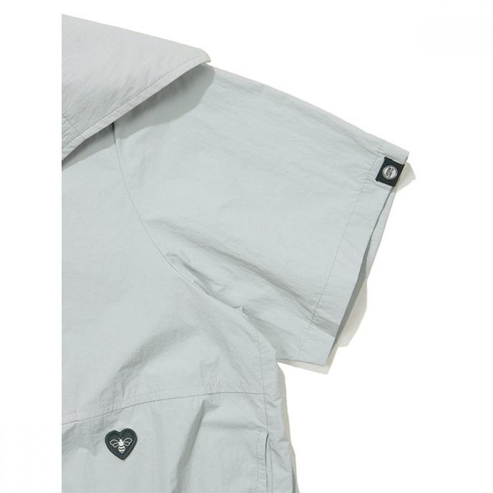 Women S Anorak   Sailor Collar Short Sleeve  Khaki 