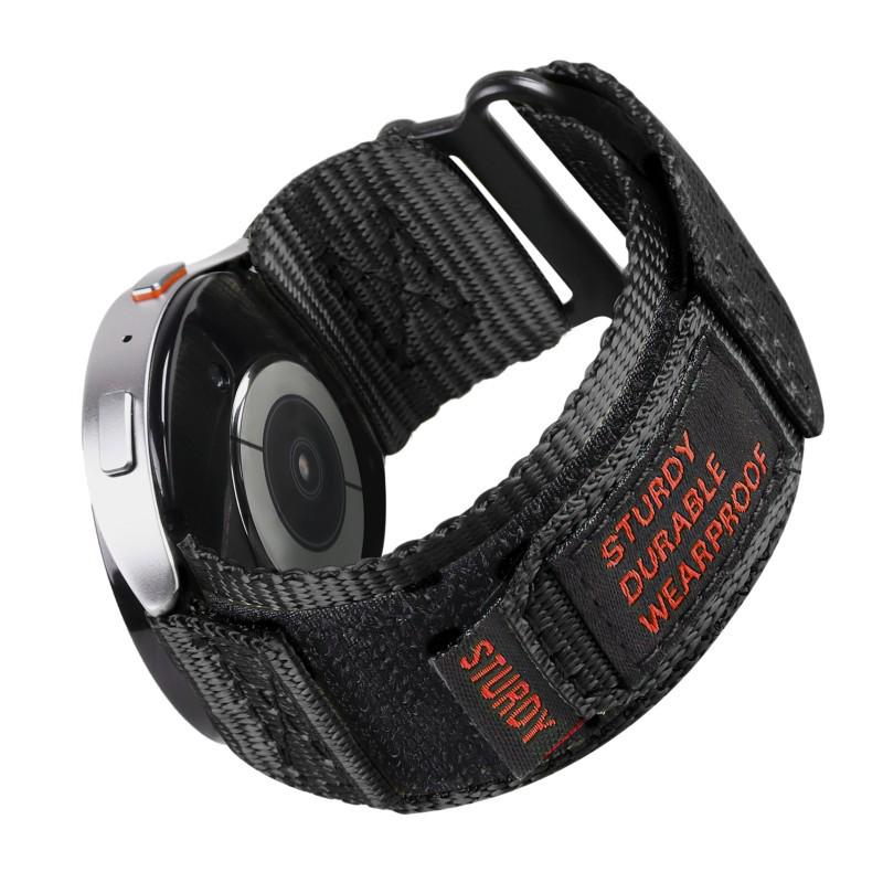 

Нейлоновый ремешок для часов на липучке с быстросъемным креплением для Huawei GT3/4 - 20мм/22мм 22mm чёрный