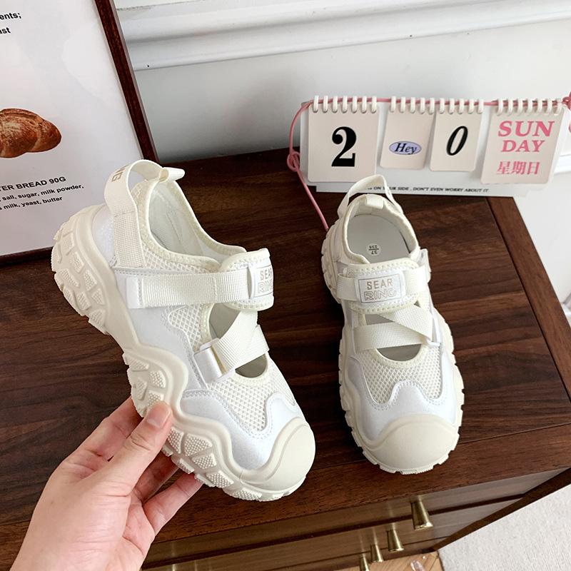 2024 vară nouă geantă cap sandale de damă modă Velcro pantofi casual cu goluri versiune coreeană pantofi sport versatili val