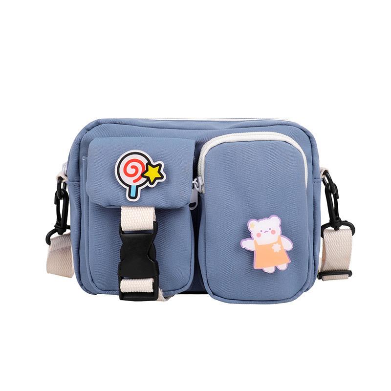 Petit Sac Carré en Nylon pour Femmes avec Fermeture Éclair pour un Usage Quotidien Décontracté